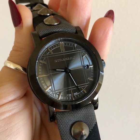 Burberry Accessories - Authentic Burberry stud strap watch